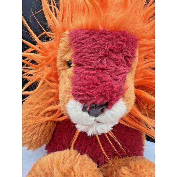 13" Soft Red Orange Southwest Style Lion Plush Aurora 2021 Proud Noble Colorful - Picture 2 of 7